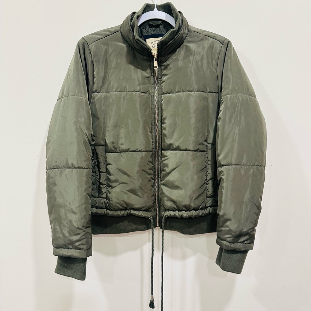 CI SONO Quilted Coat Puffy Jacket Zipped‎ Pocket Army Green Size M